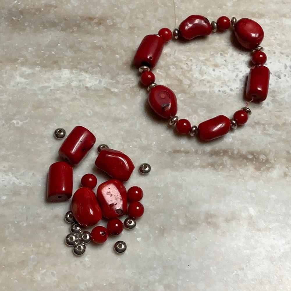 😍Red Coral Beads & One Bracelet😍